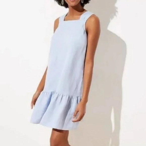 NWT LOFT Square Neck Flounce Dress - Picture 1 of 6